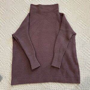 Free People Ottoman Tunic Purple Turtleneck Sweater